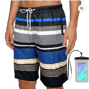Chalesta Quick Dry Mens Swimming Trunks with Triangle Mesh & Zip Pockets